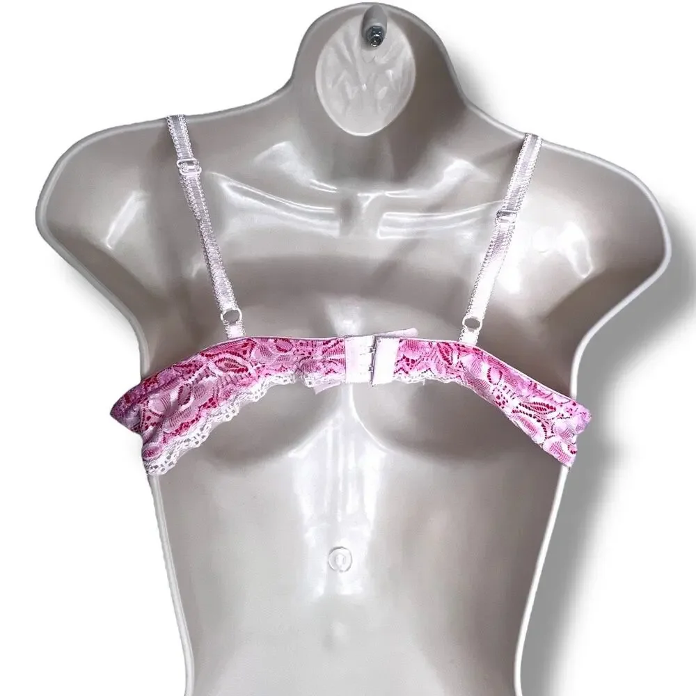 Sophie B Pin Up White Lace Red Bra 38 B
